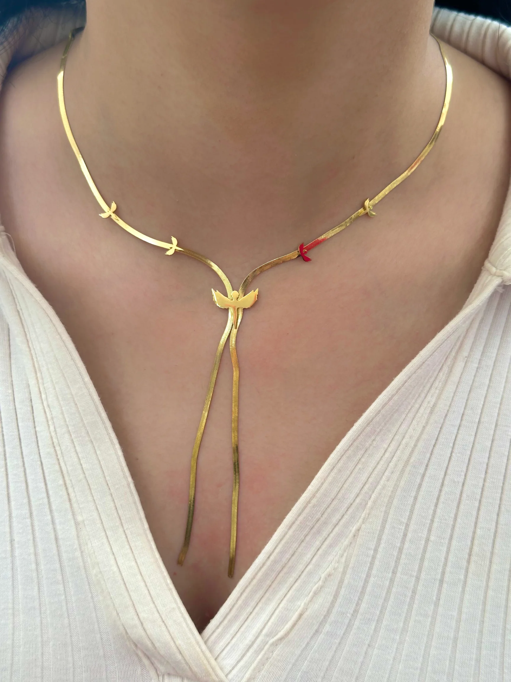 Çelik Lariat Kolye